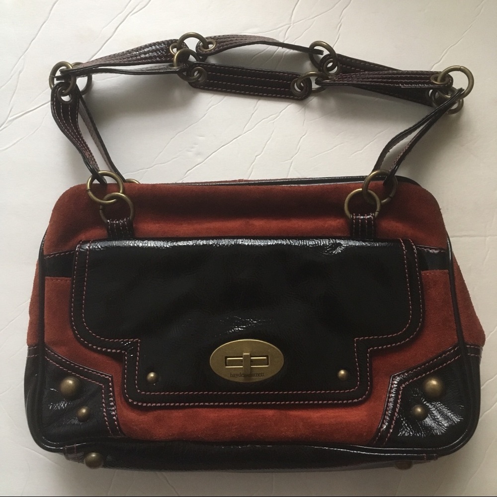 Hayden Harnett Suede/Leather 2 strap shoulder bag
